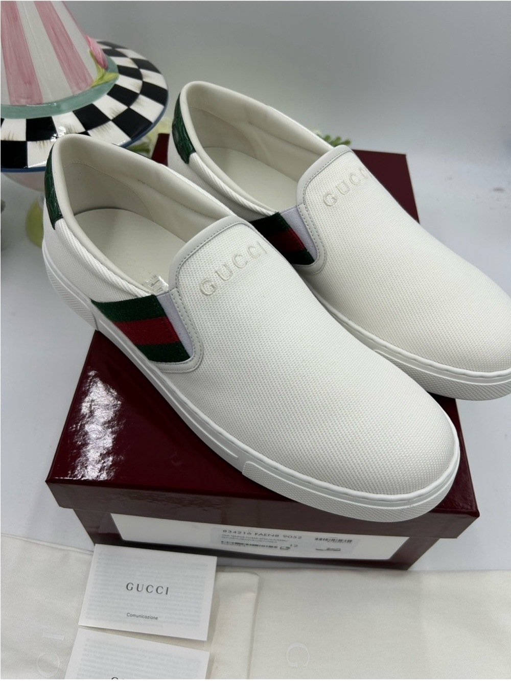 Men’s Gucci ace slip on sneaker size 12 fits 13 US made in Italy - Picture 5 of 11